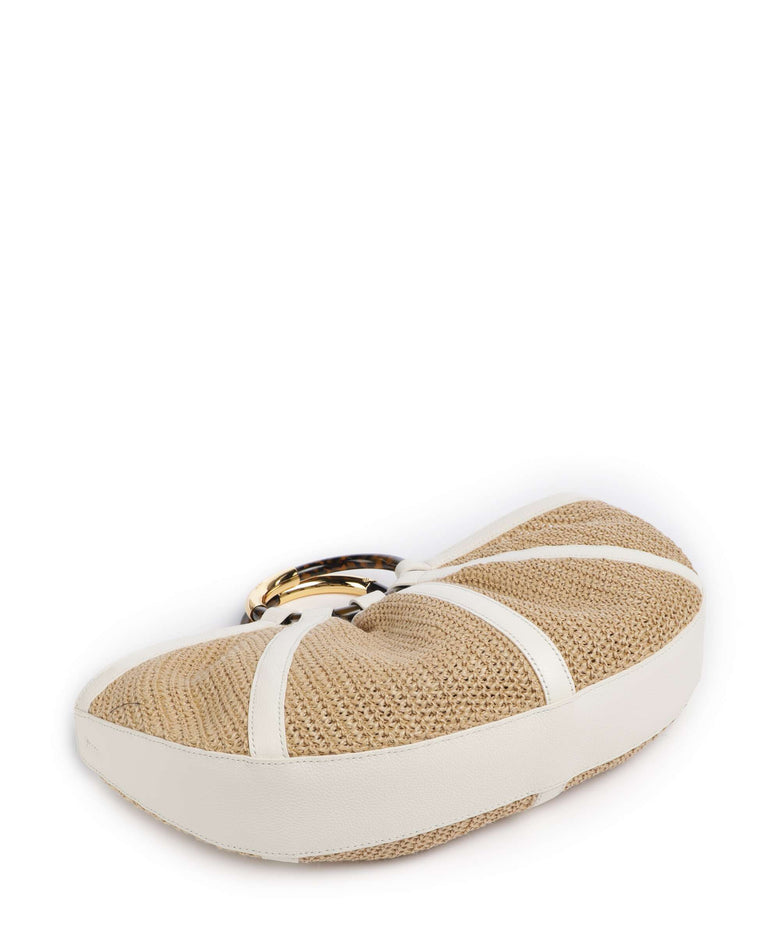 Coccinelle Shell Straw Handbag natural/pearl
