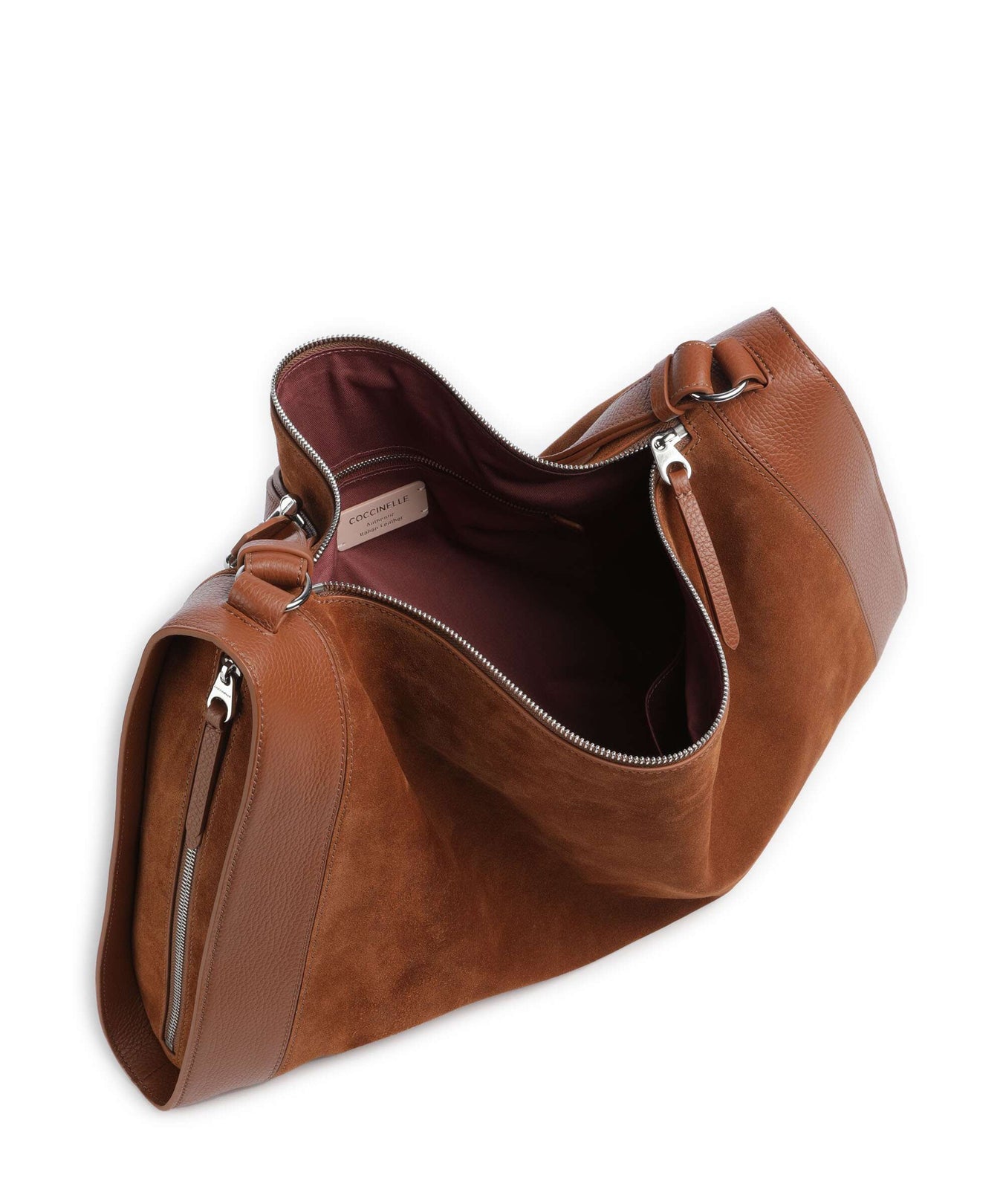 Coccinelle Elinor Suede Hobo bag cognac