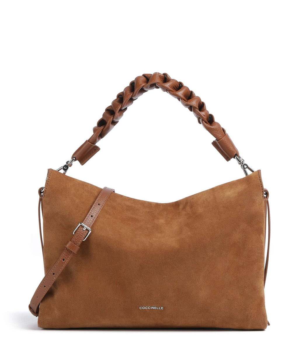 Coccinelle Boheme Suede Hobo bag cognac