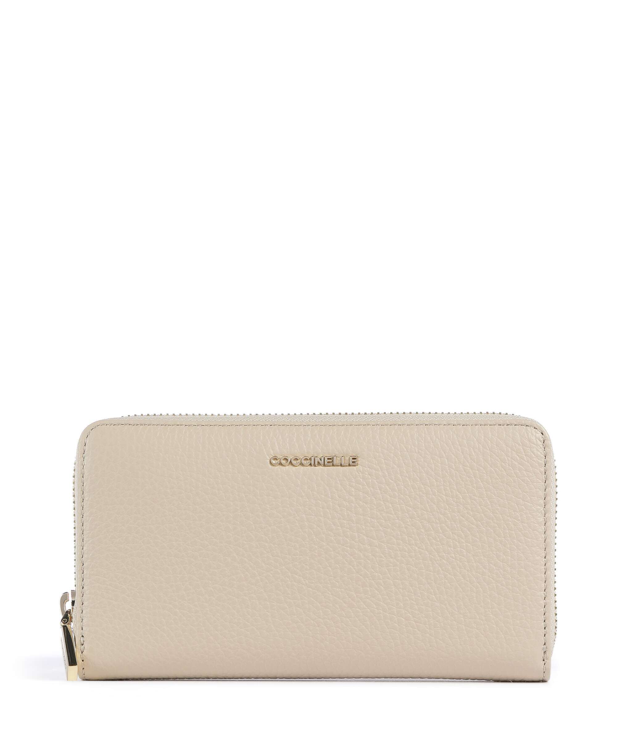 Coccinelle Metallic Soft RFID Wallet sandshell