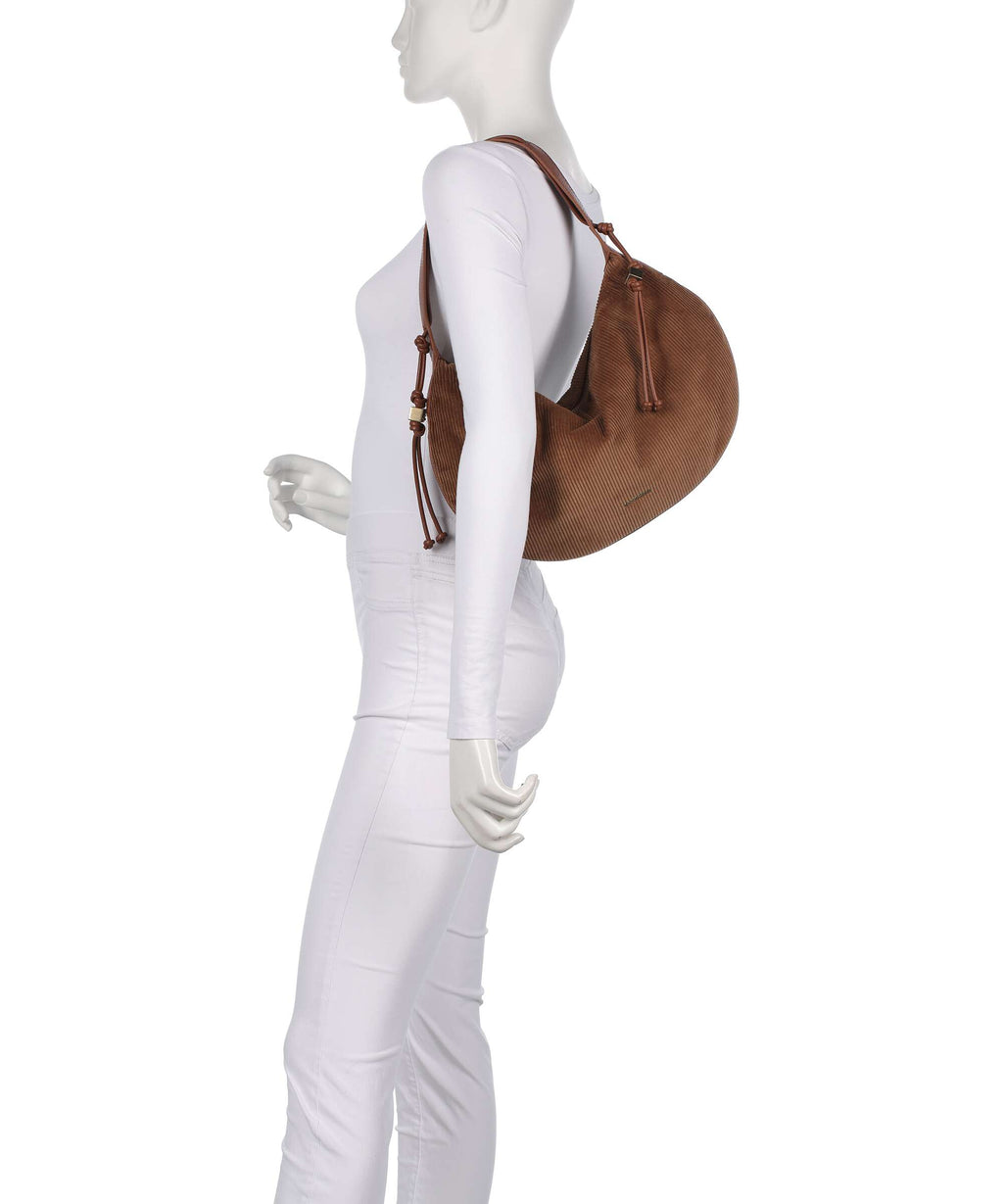 Coccinelle Thess Corduroy Hobo bag cognac