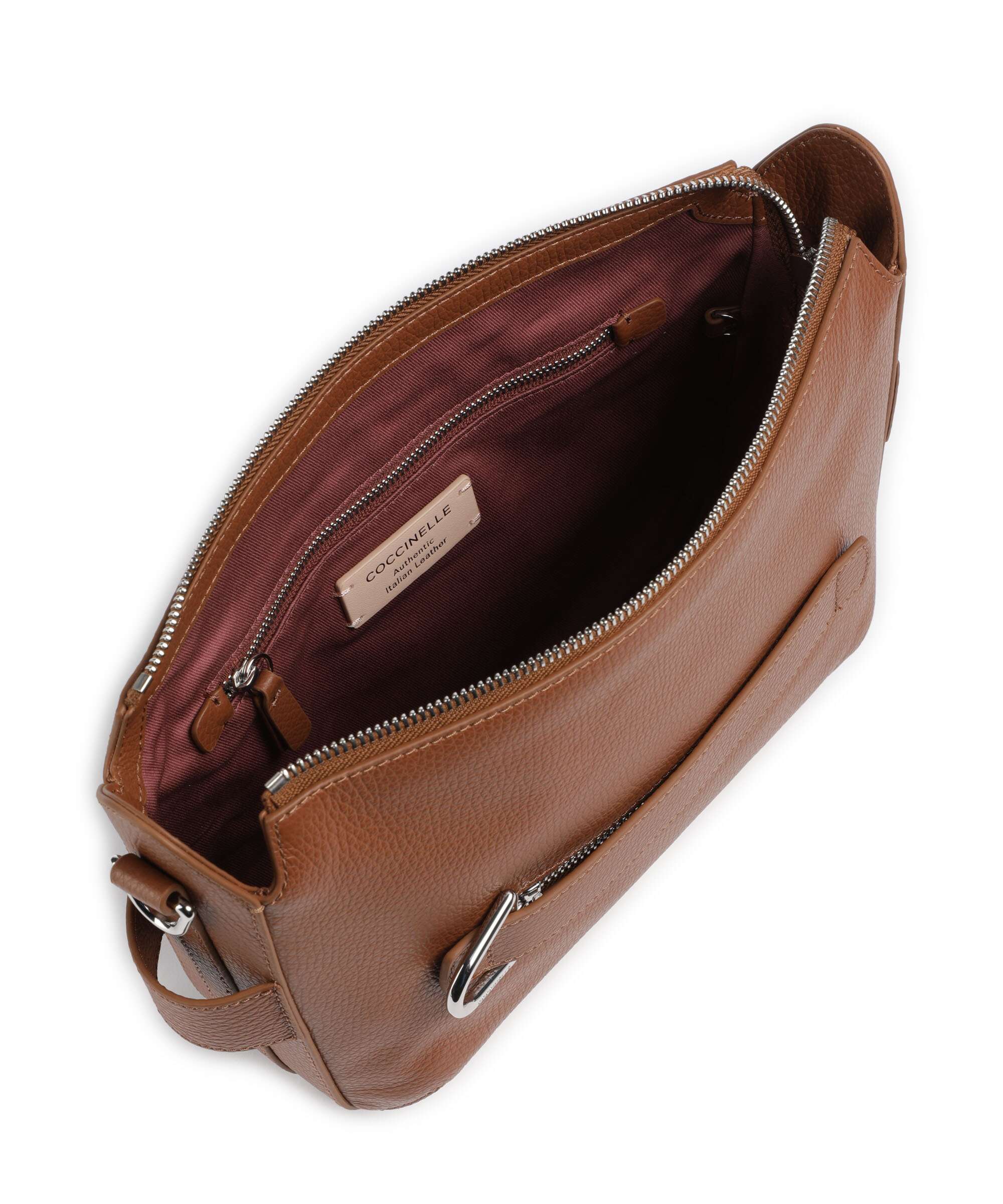 Coccinelle Gretel Ribbon Crossbody bag cognac