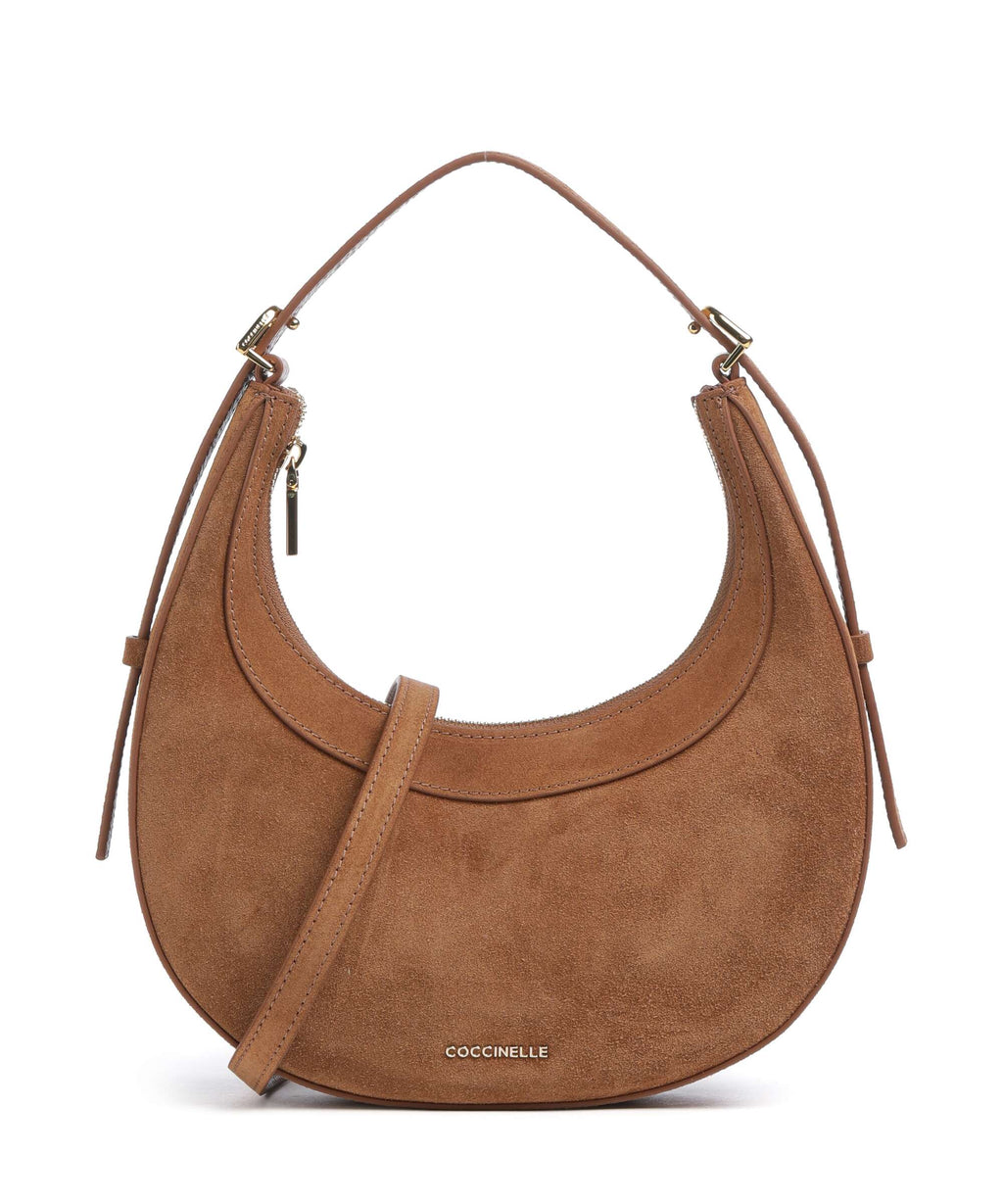 Coccinelle Whisper Suede Shoulder bag cognac
