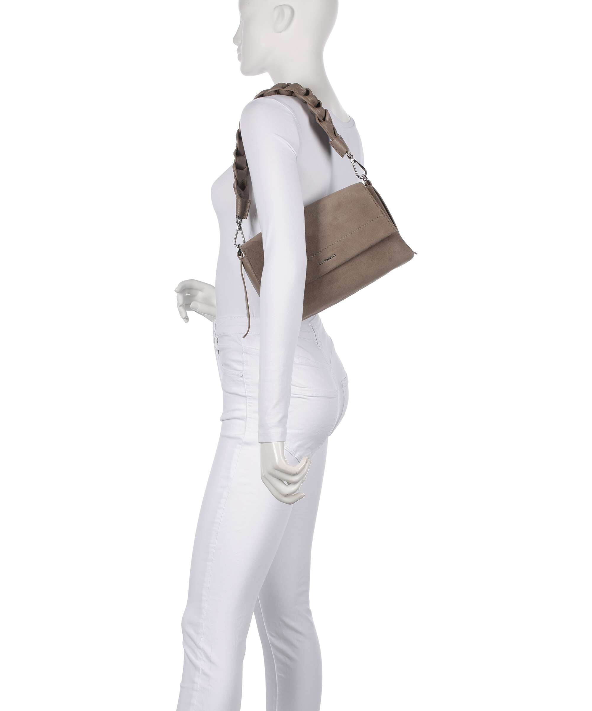 Coccinelle Boheme Suede Shoulder bag warm taupe