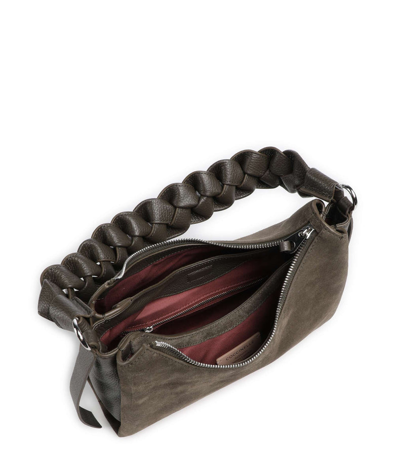Coccinelle Boheme Suede Shoulder bag fango