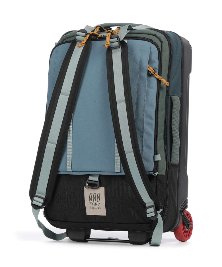 Topo Designs Global Backpack with wheels stone blue/forest