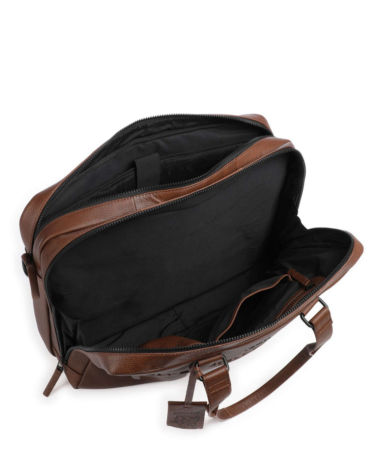 Burkely Minimal Mason Briefcase custom cognac
