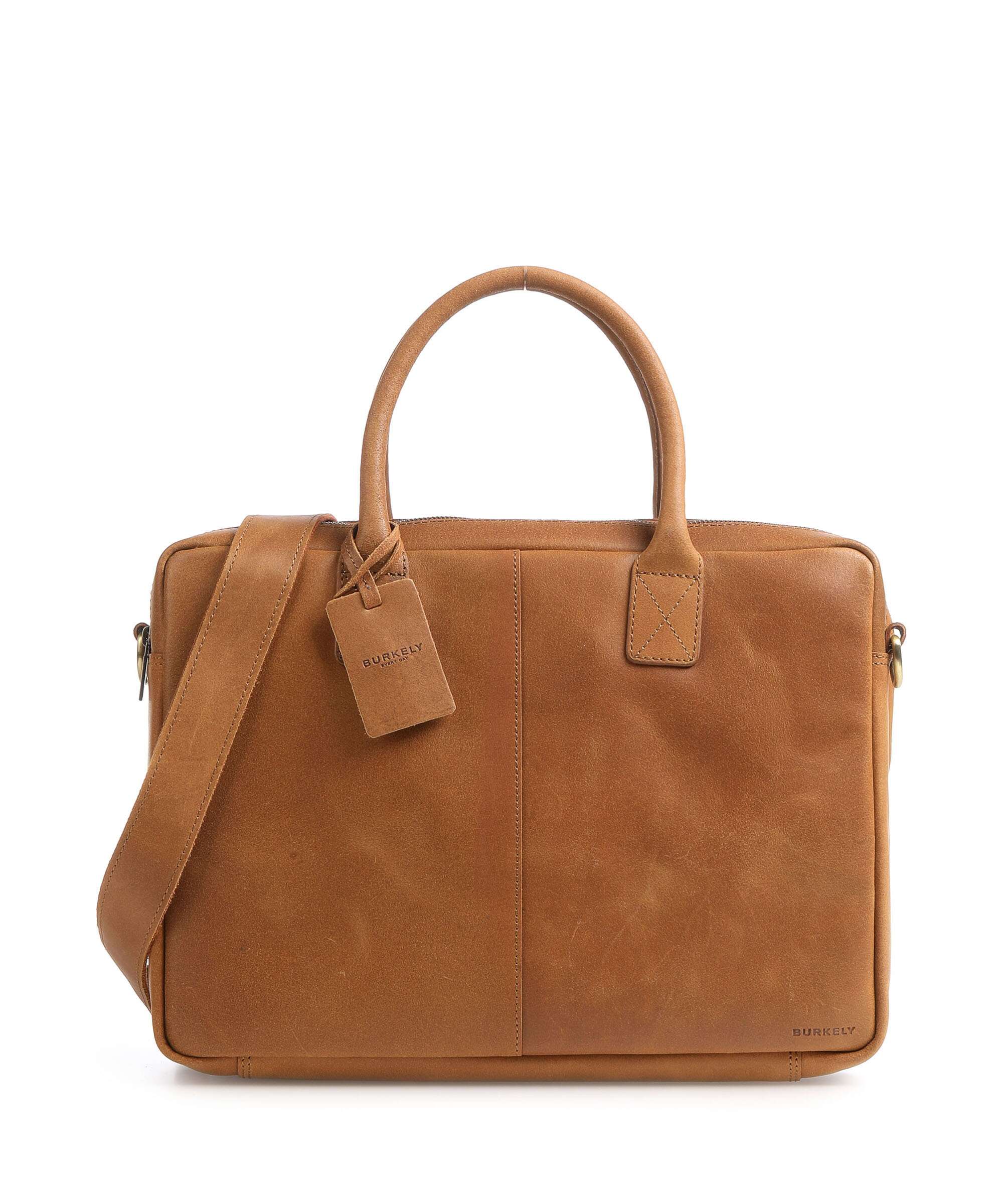 Burkely Vintage Taylor Worker Briefcase cognac