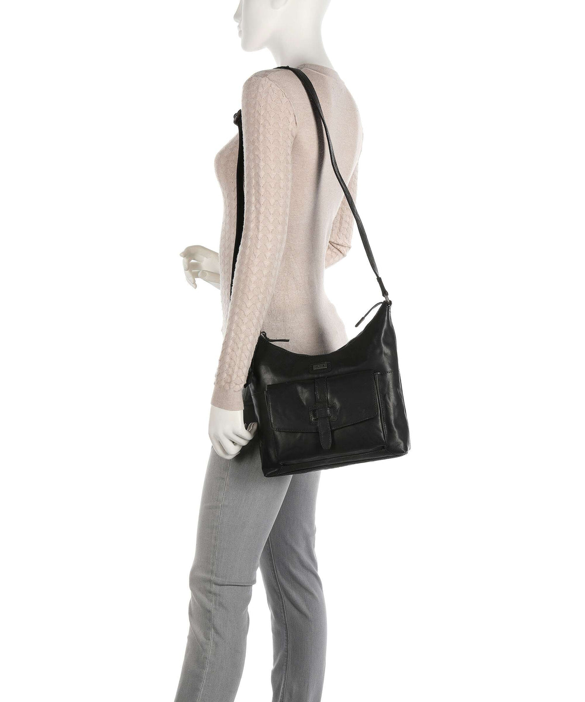 Spikes & Sparrow Bronco Hobo bag black