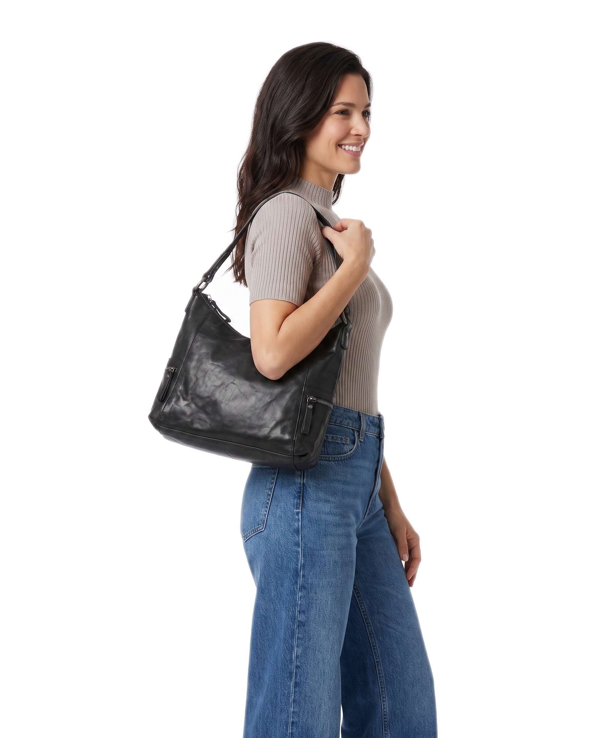 Spikes & Sparrow Bronco Toronto Hobo bag black