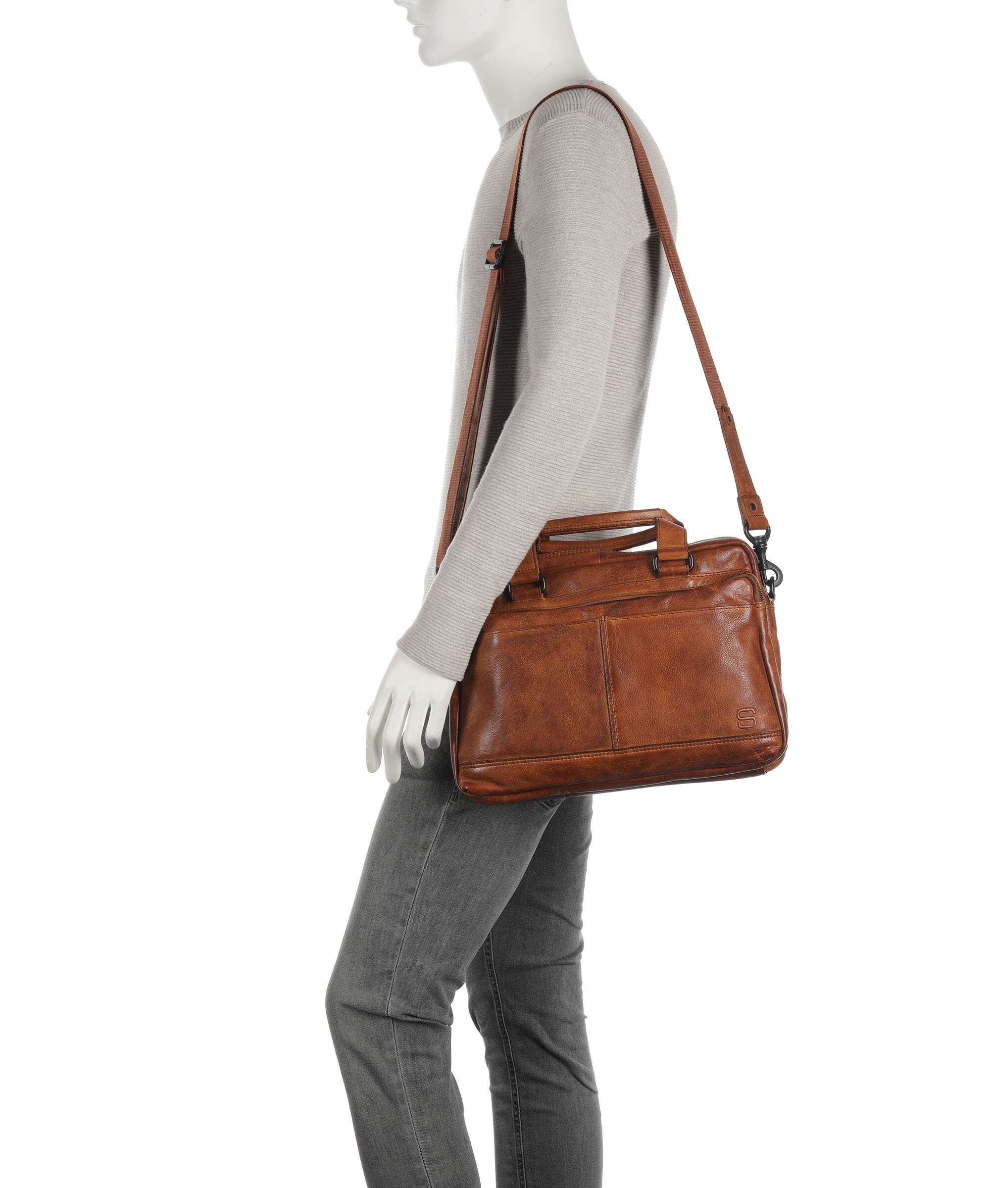 Spikes & Sparrow Apache Steven Briefcase brandy
