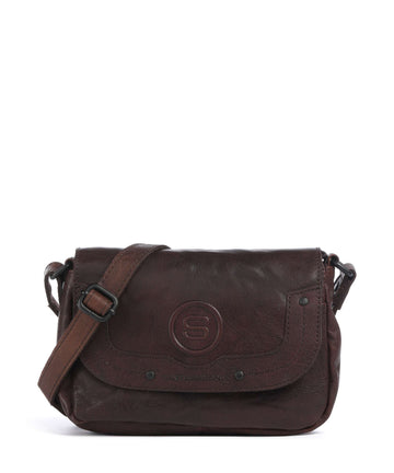 Spikes & Sparrow Bronco Linne Crossbody bag dunkelbraun