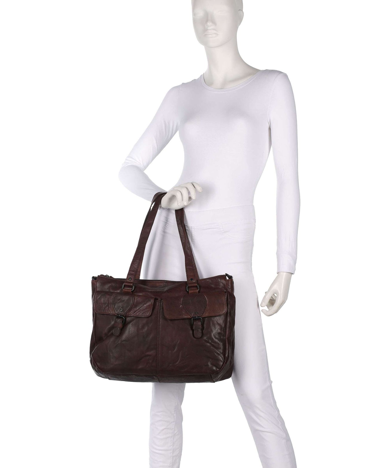 Spikes & Sparrow Bronco Fee Briefcase dark brown