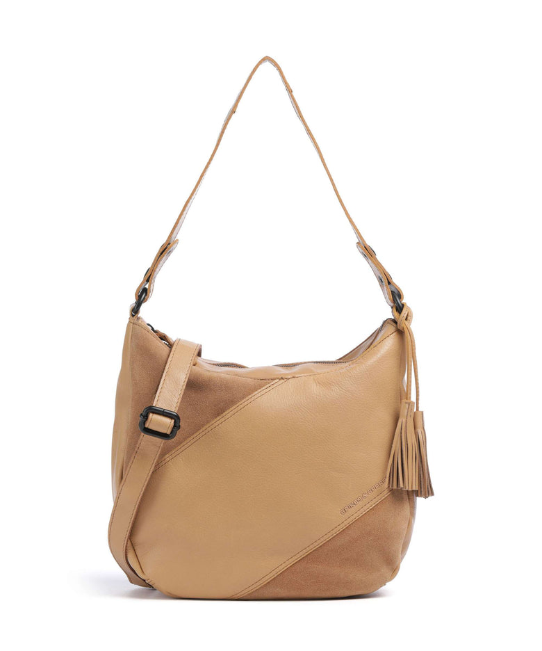 Spikes & Sparrow Suede Mix Natalia Hobo bag camel