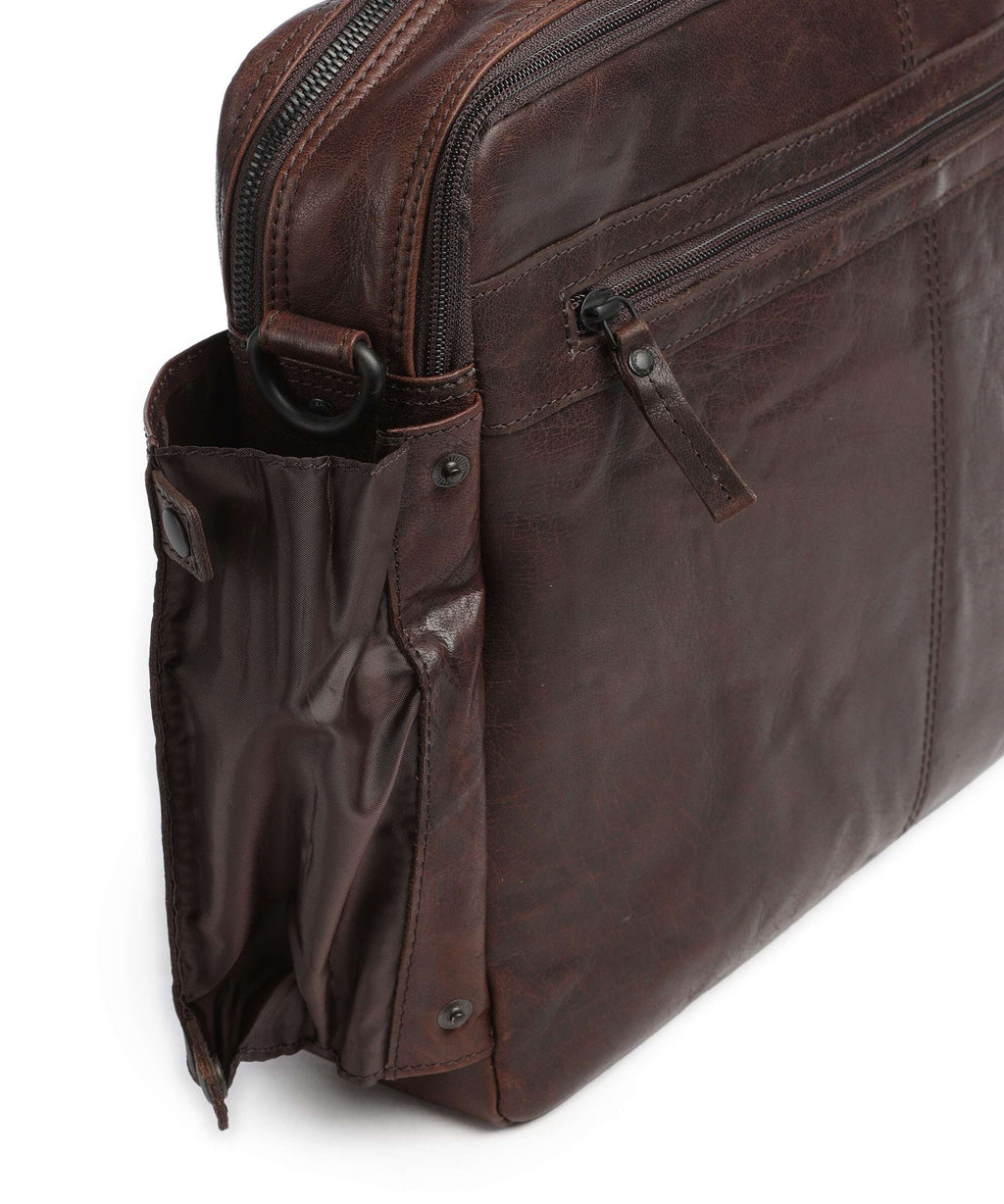 Spikes & Sparrow Bronco Henry Briefcase dark brown