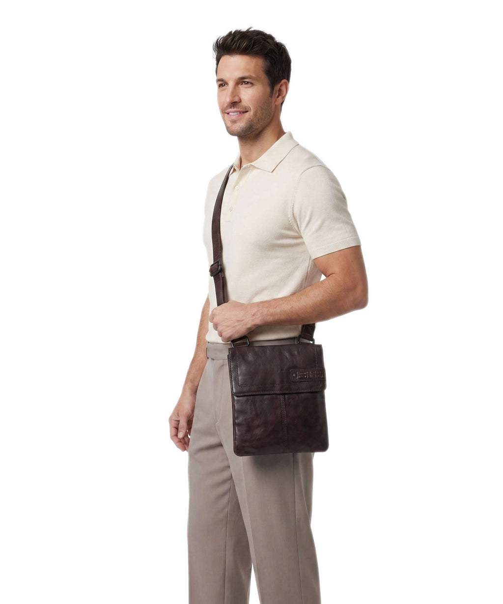 Spikes & Sparrow Apache Jake Crossbody bag dark brown