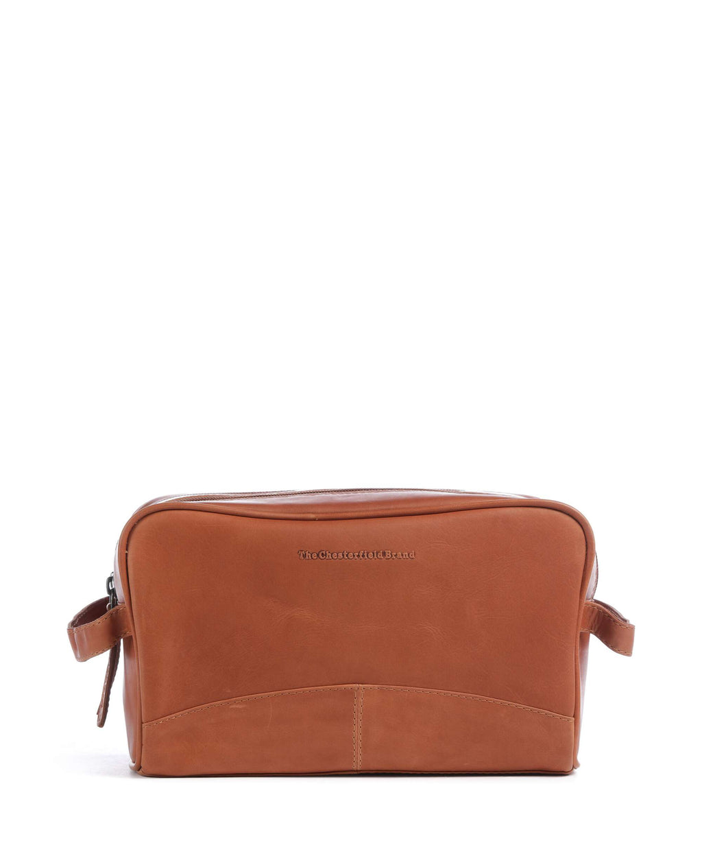 The Chesterfield Brand Wax Pull Up Cow Stacey Toiletry bag cognac