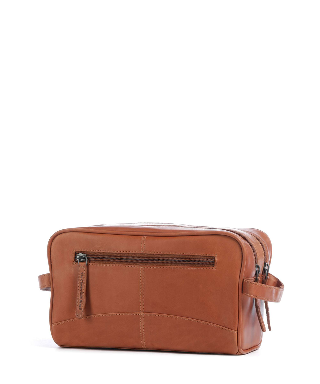 The Chesterfield Brand Wax Pull Up Cow Stacey Toiletry bag cognac