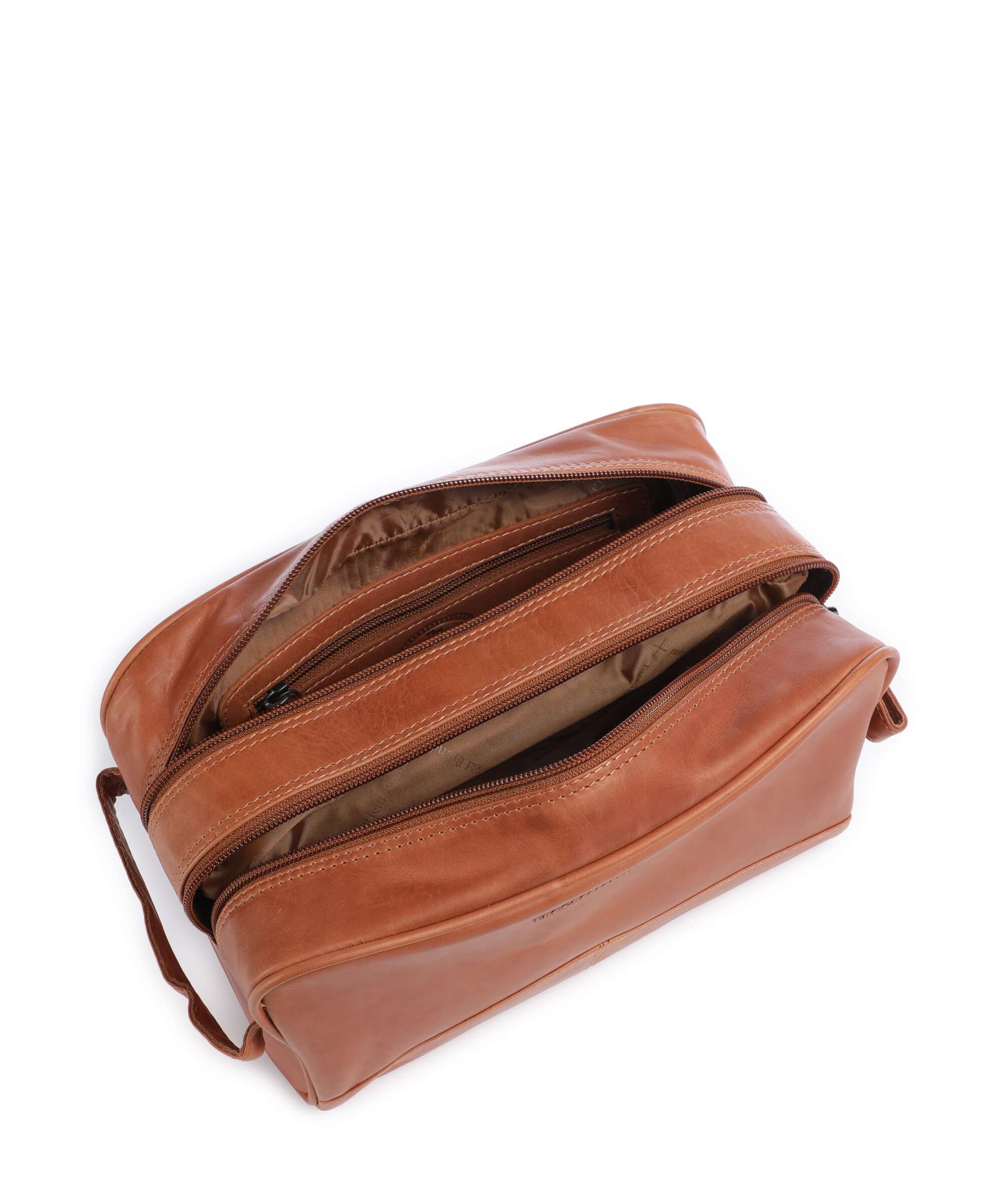 The Chesterfield Brand Wax Pull Up Cow Stacey Toiletry bag cognac