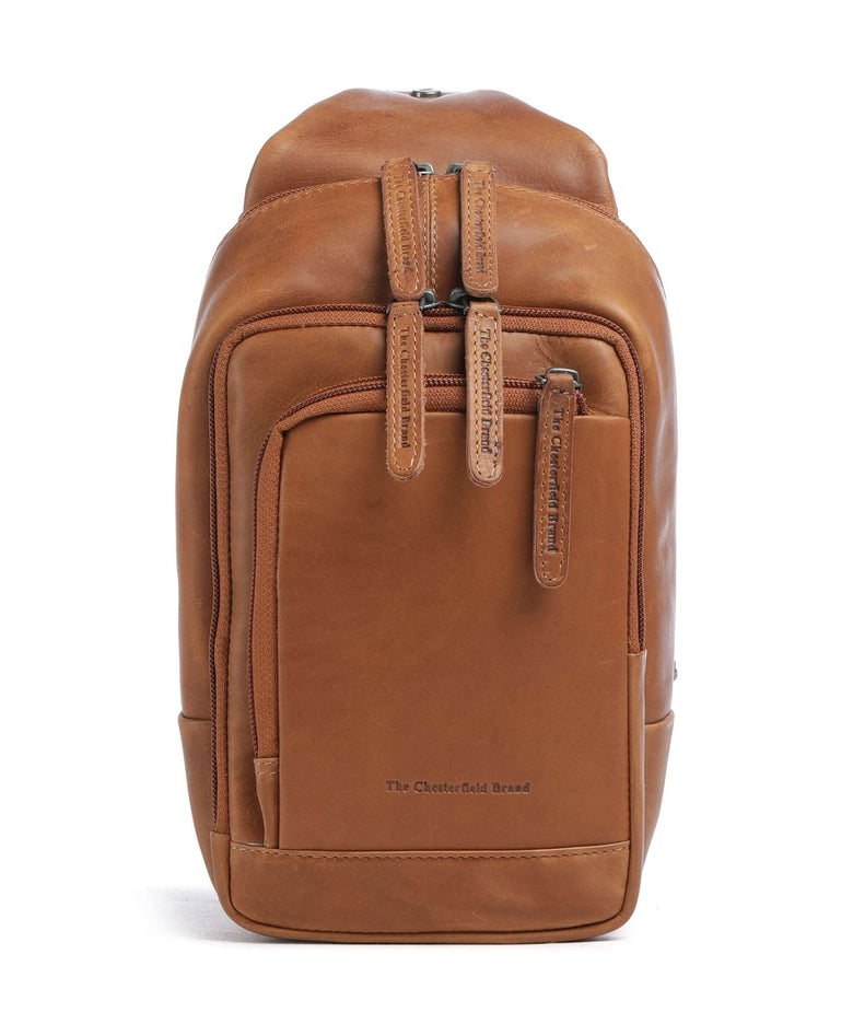 The Chesterfield Brand Cow Wax Pull Up Riga Sling bag cognac