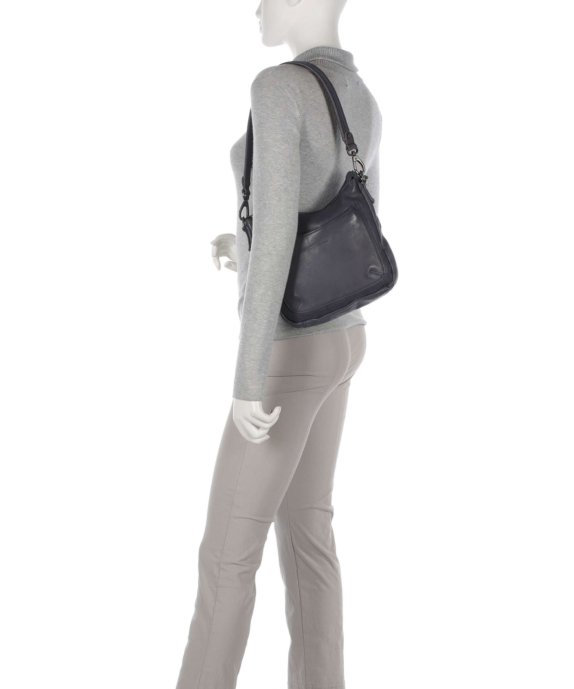 The Chesterfield Brand Washed Waxed Cow Caroline Shoulder bag blue