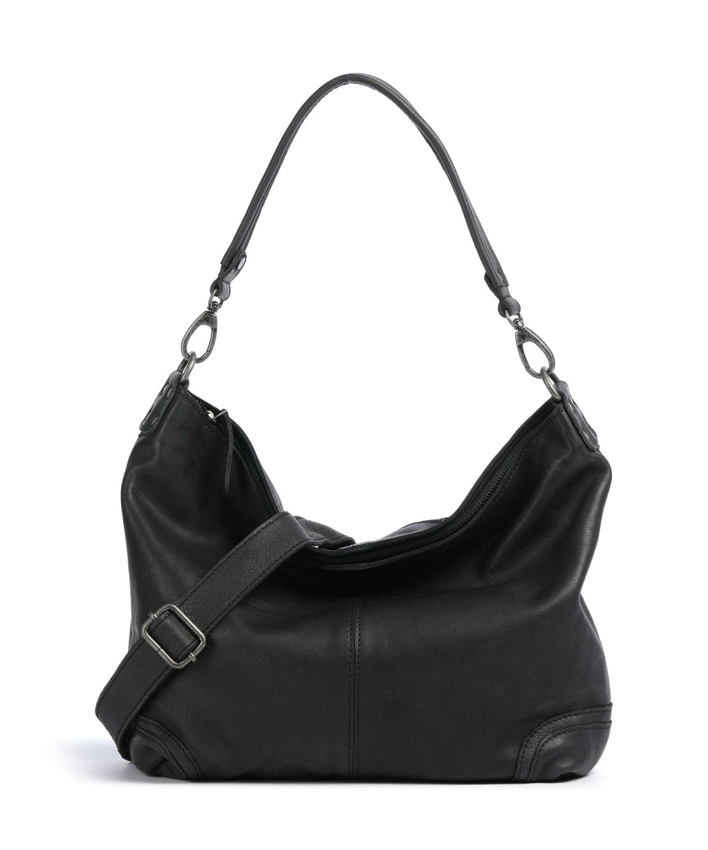 The Chesterfield Brand Washed Waxed Cow Bolivia Hobo bag black