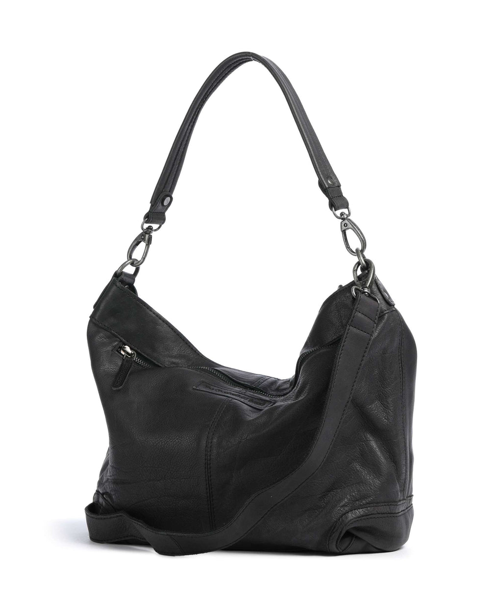The Chesterfield Brand Washed Waxed Cow Bolivia Hobo bag black