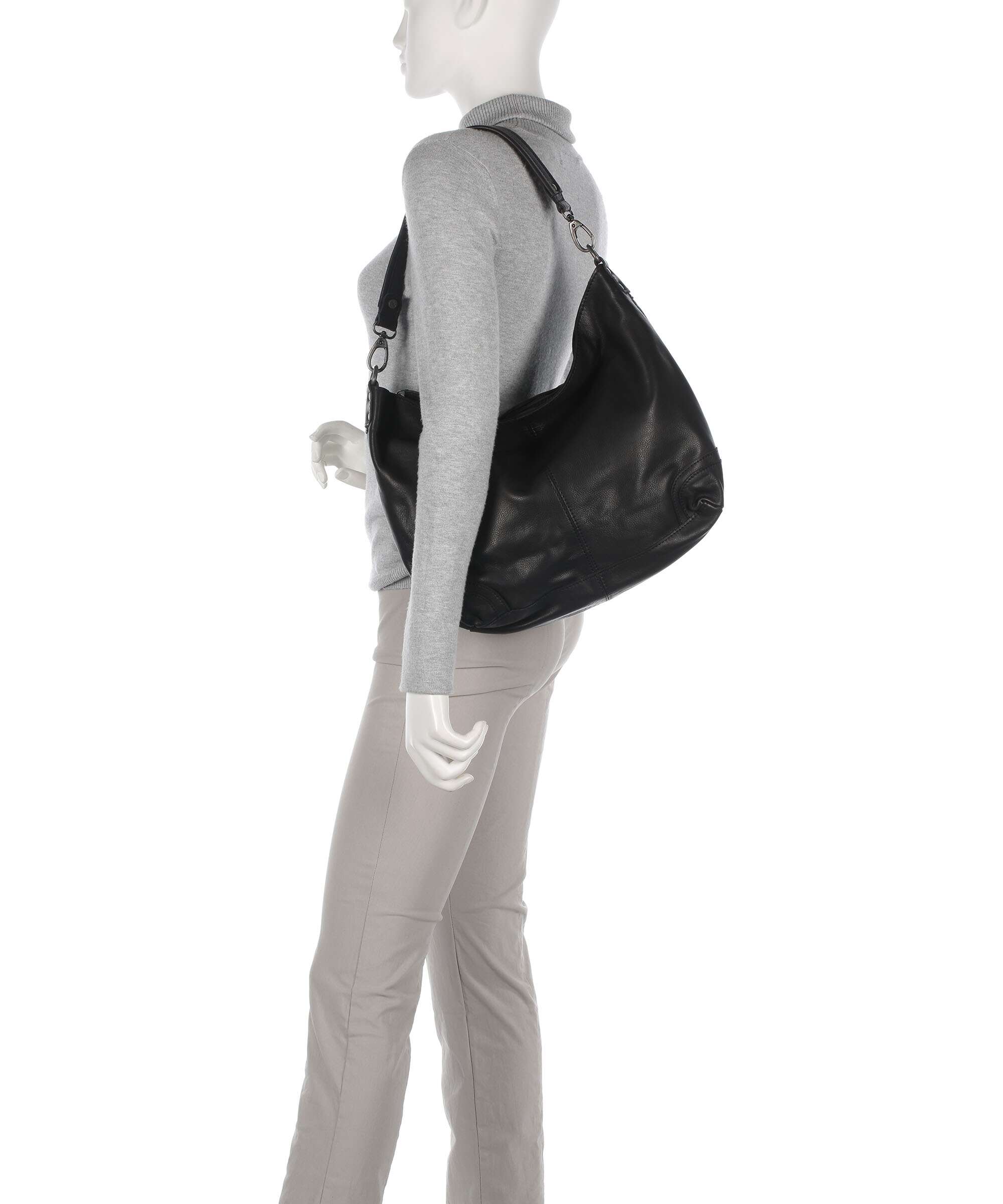 The Chesterfield Brand Washed Waxed Cow Bolivia Hobo bag black