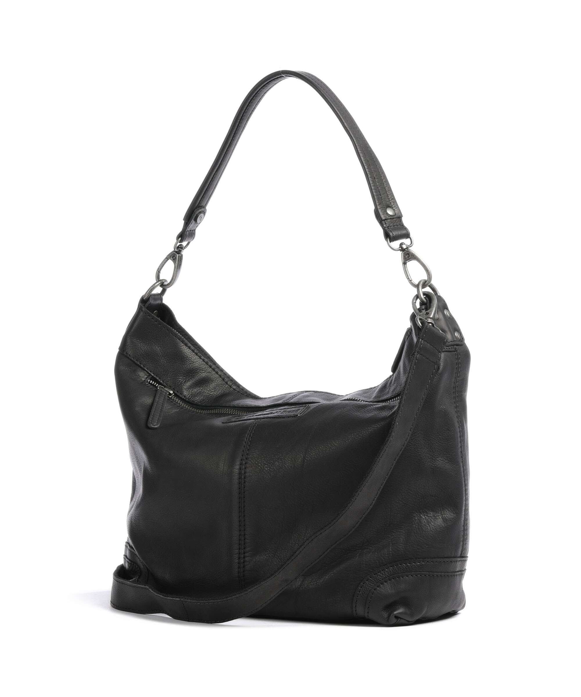 The Chesterfield Brand Washed Waxed Cow Bolivia Hobo bag black