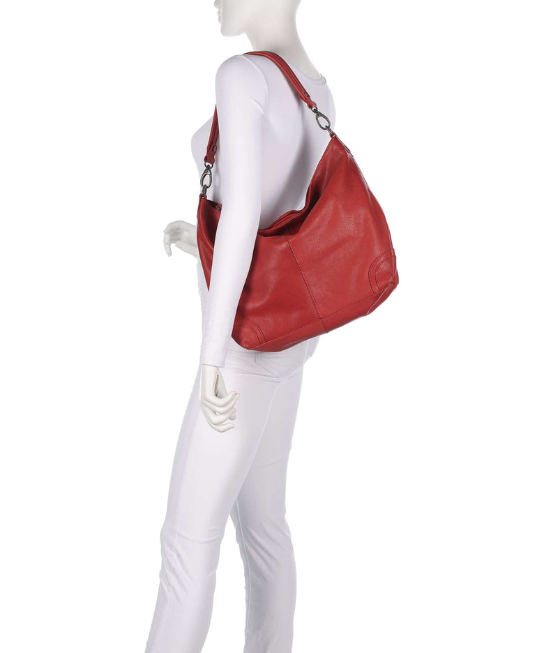 The Chesterfield Brand Washed Waxed Cow Bolivia Hobo bag red