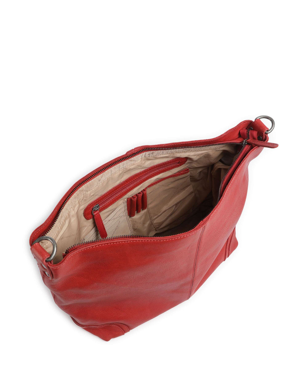 The Chesterfield Brand Washed Waxed Cow Bolivia Hobo bag red