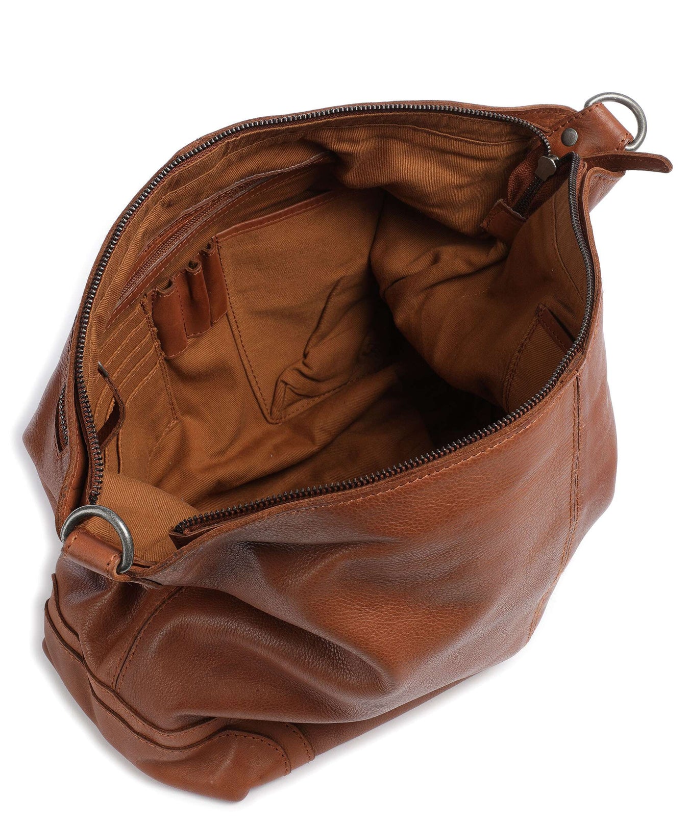 The Chesterfield Brand Washed Waxed Cow Bolivia Hobo bag cognac