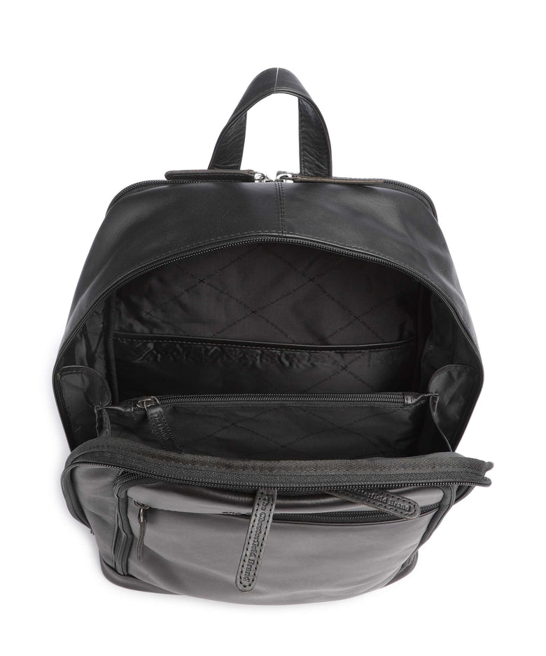 The Chesterfield Brand Cow Wax Pull Up Detroit Backpack black