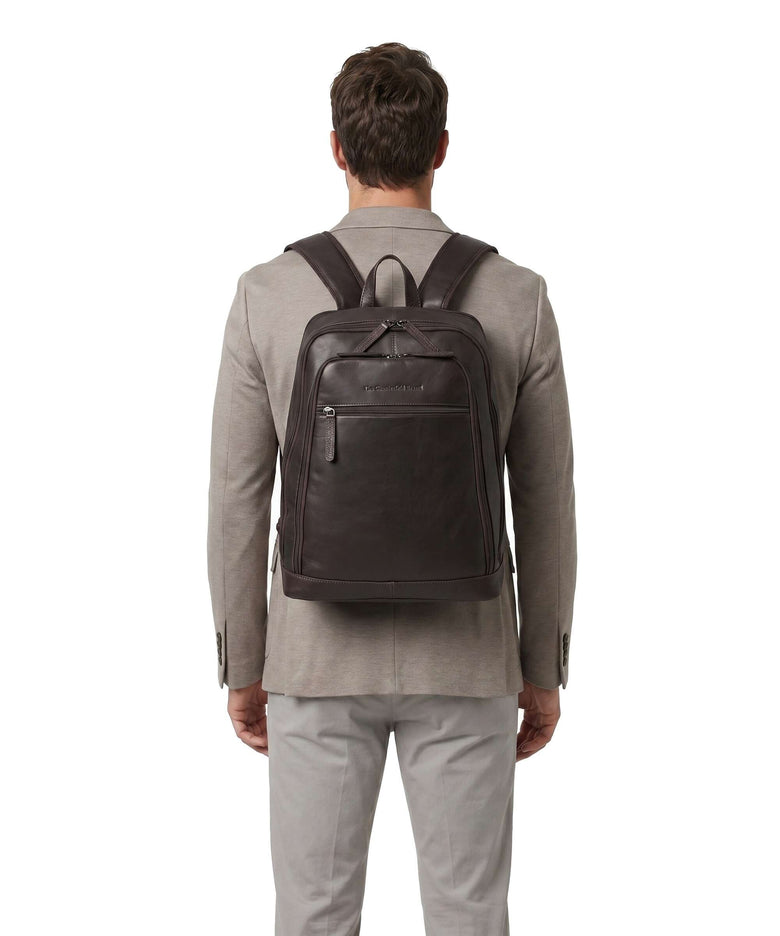 The Chesterfield Brand Cow Wax Pull Up Detroit Backpack brown