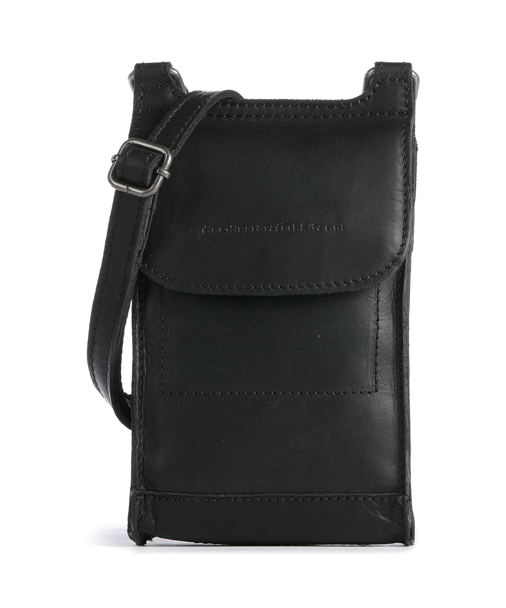 The Chesterfield Brand Cow Wax Pull Up Nebra Phone bag black