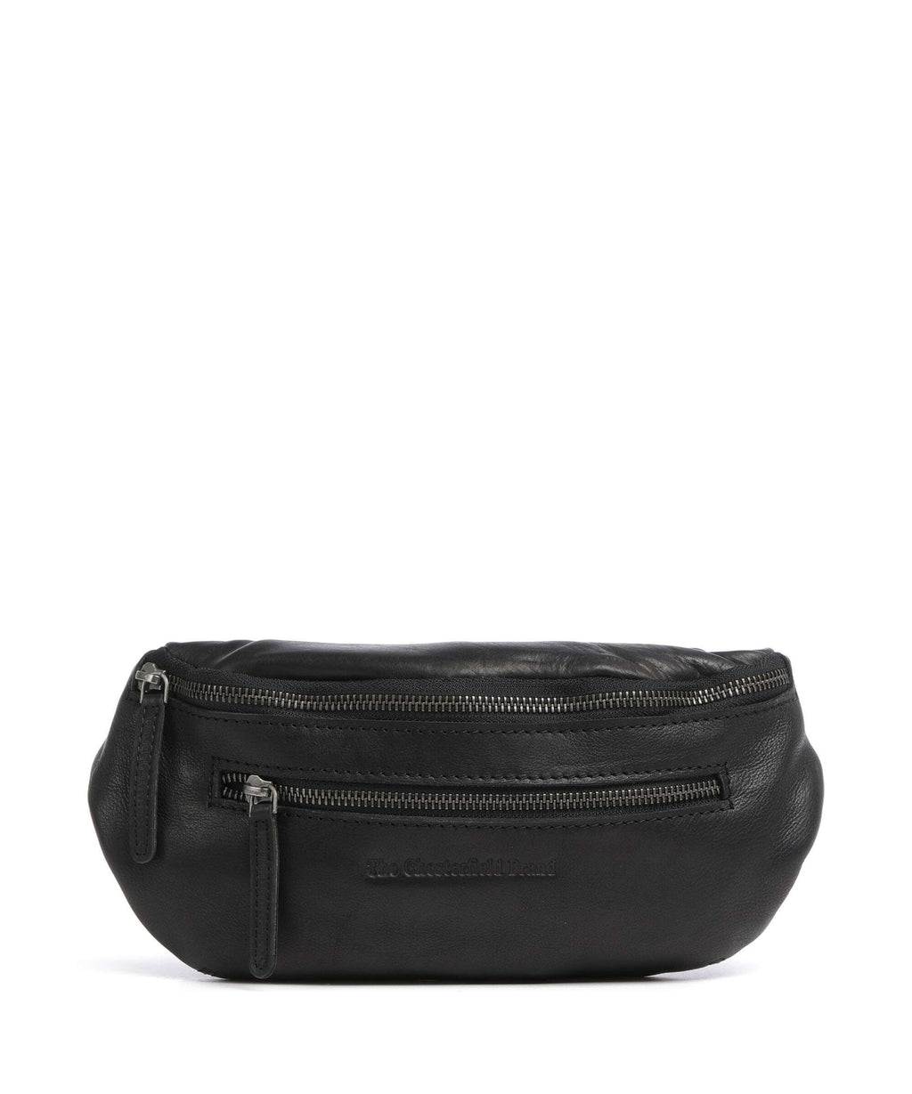 The Chesterfield Brand Washed Waxed Cow Severo Fanny pack black