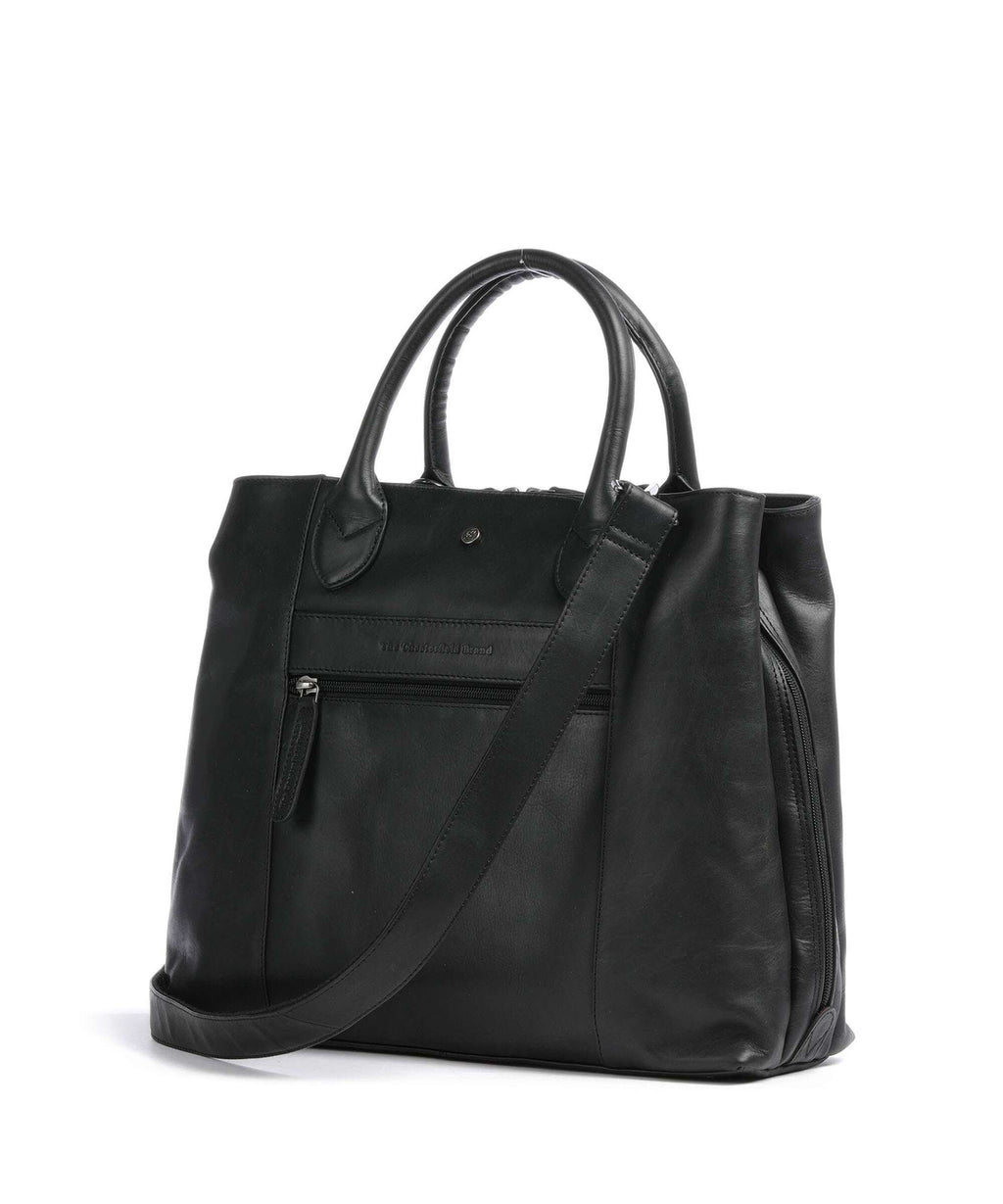The Chesterfield Brand Cow Wax Pull Up Passau Handbag black
