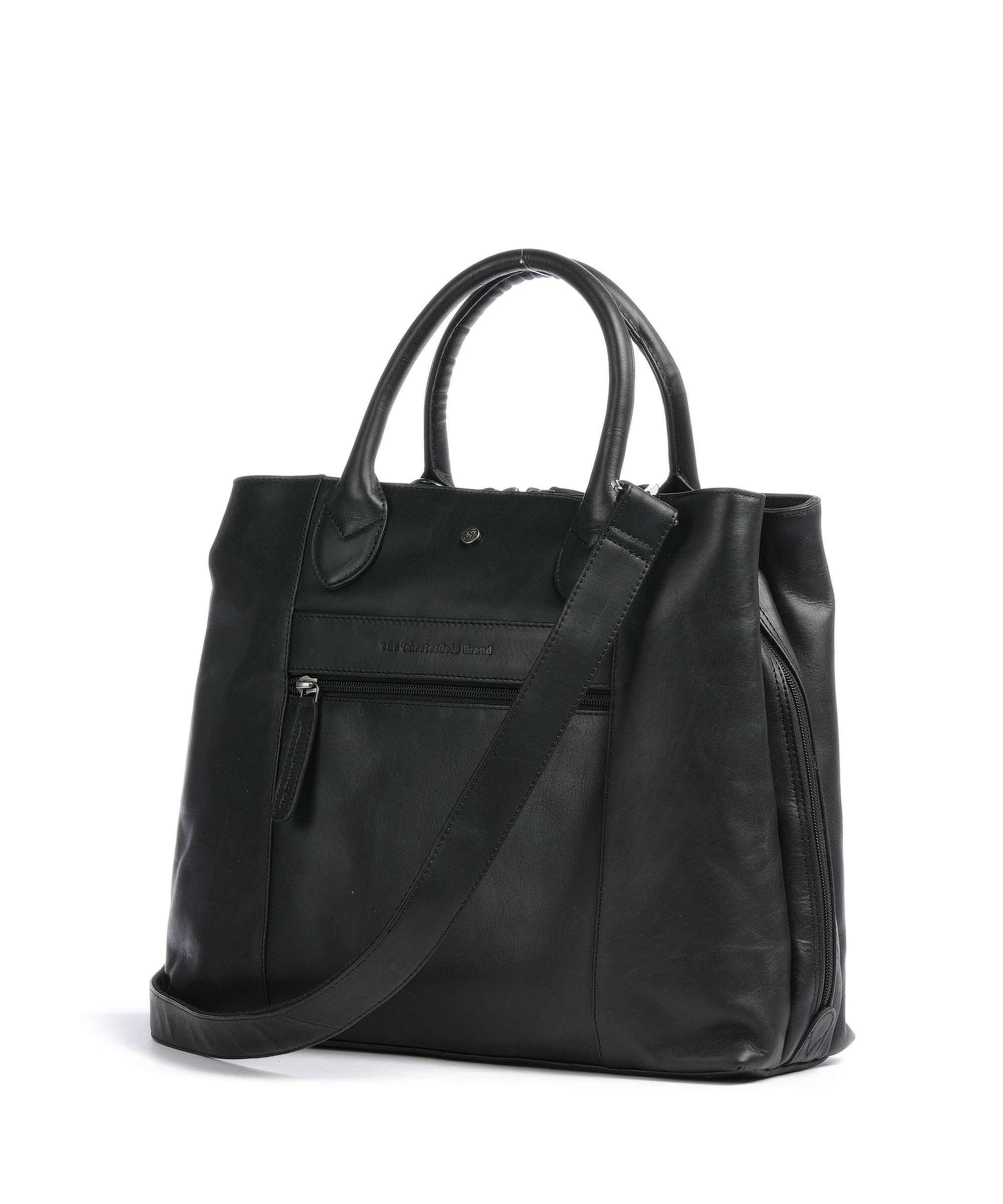 The Chesterfield Brand Cow Wax Pull Up Passau Handbag black