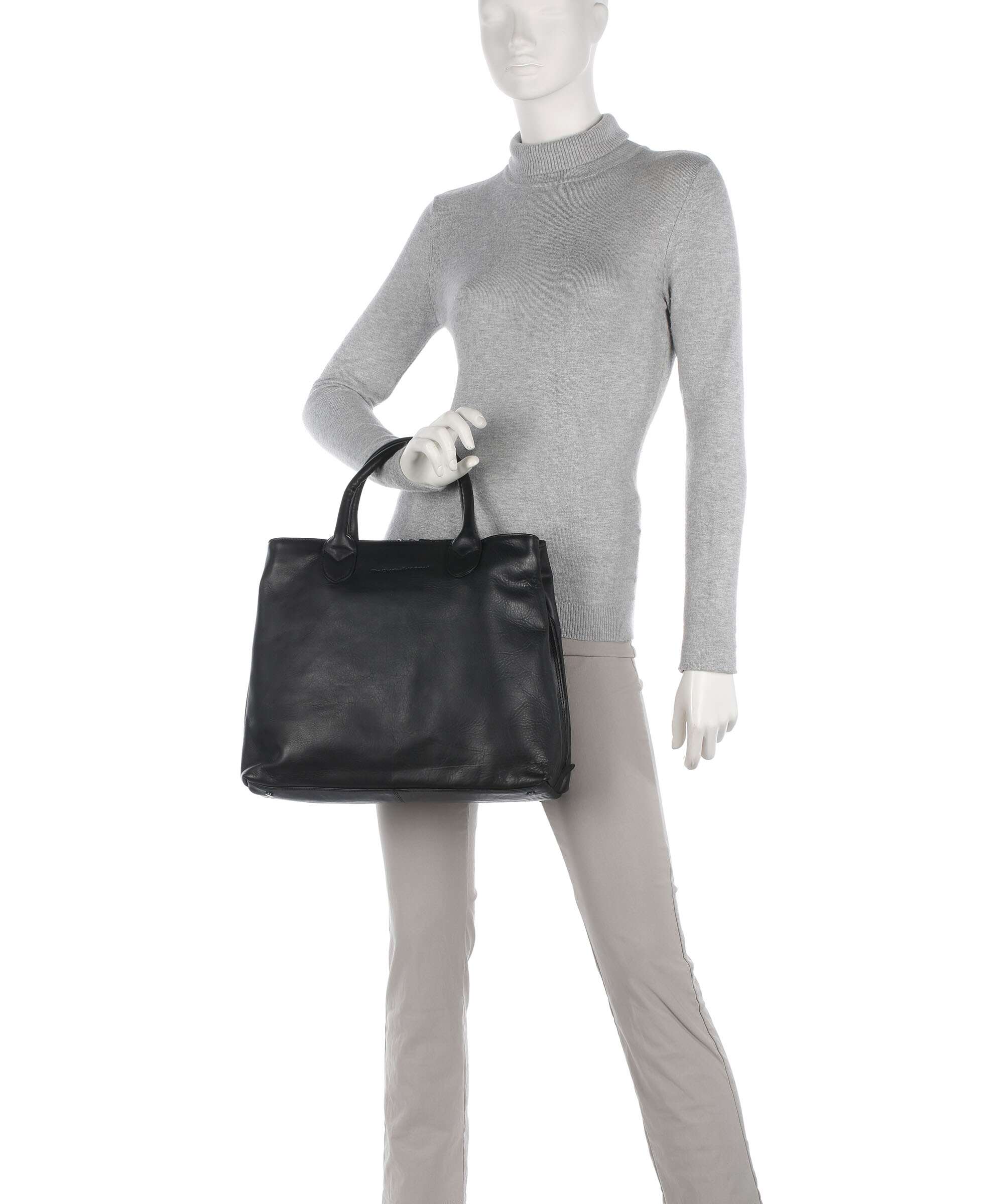 The Chesterfield Brand Cow Wax Pull Up Passau Handbag black