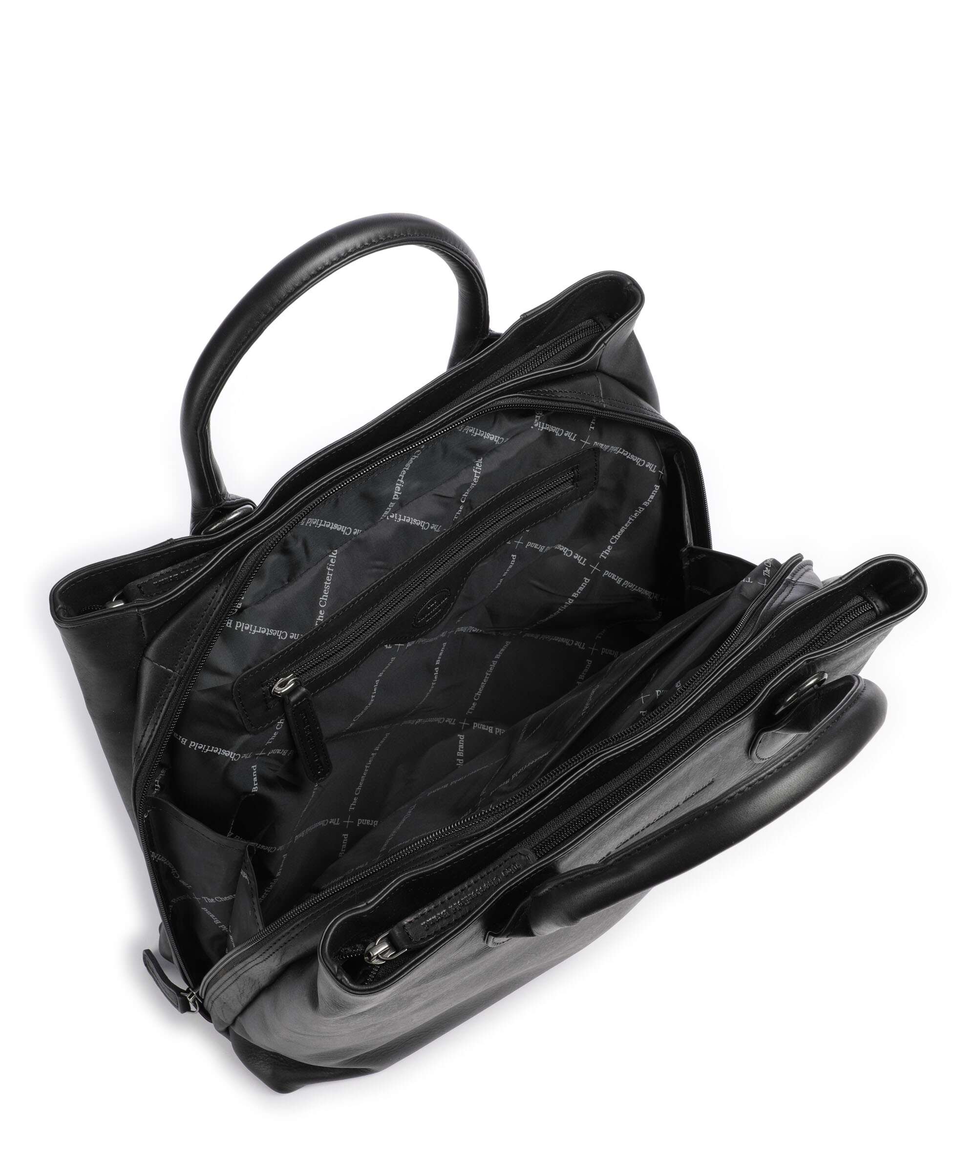 The Chesterfield Brand Cow Wax Pull Up Passau Handbag black