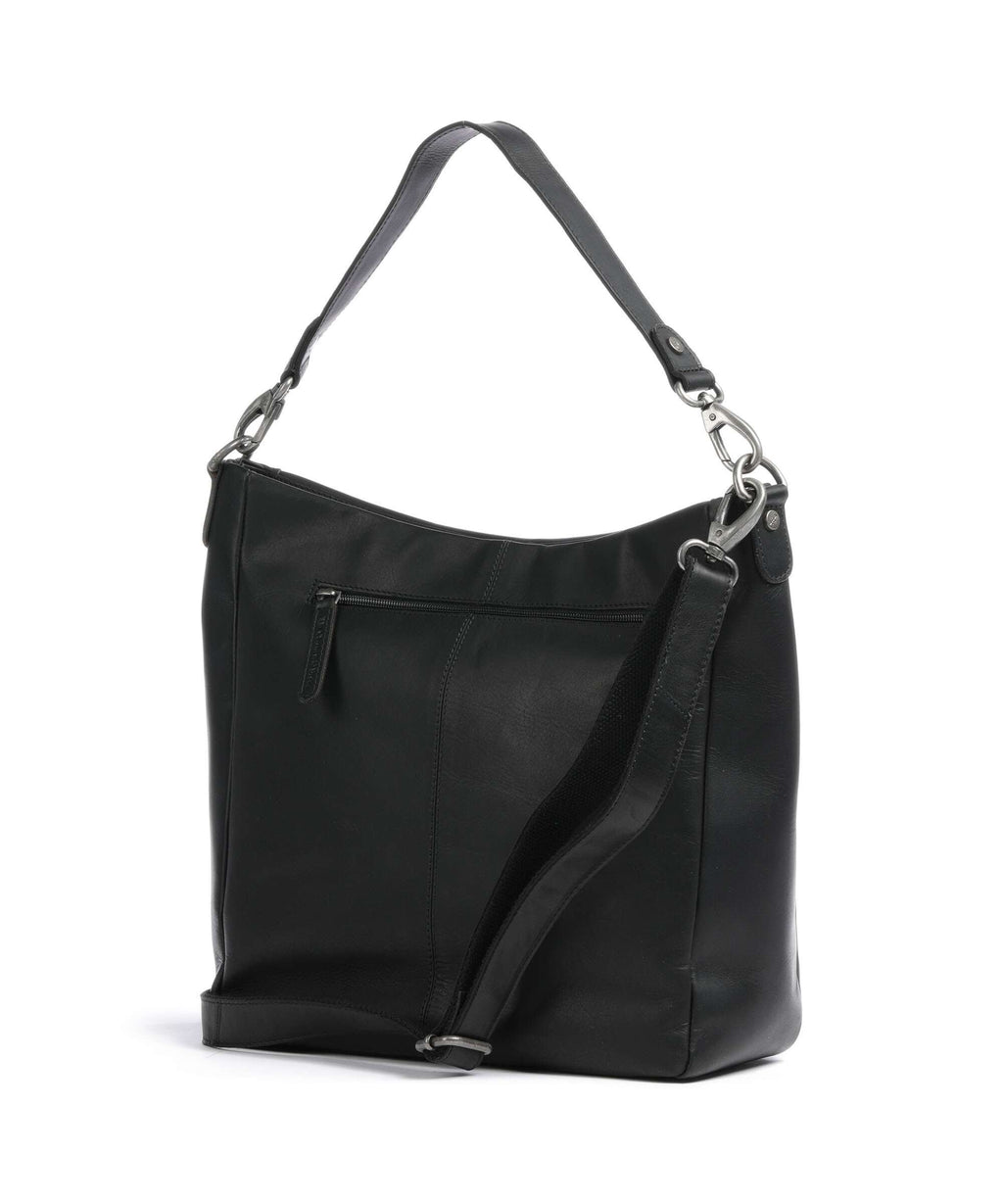 The Chesterfield Brand Cow Wax Pull Up Regina Hobo bag black