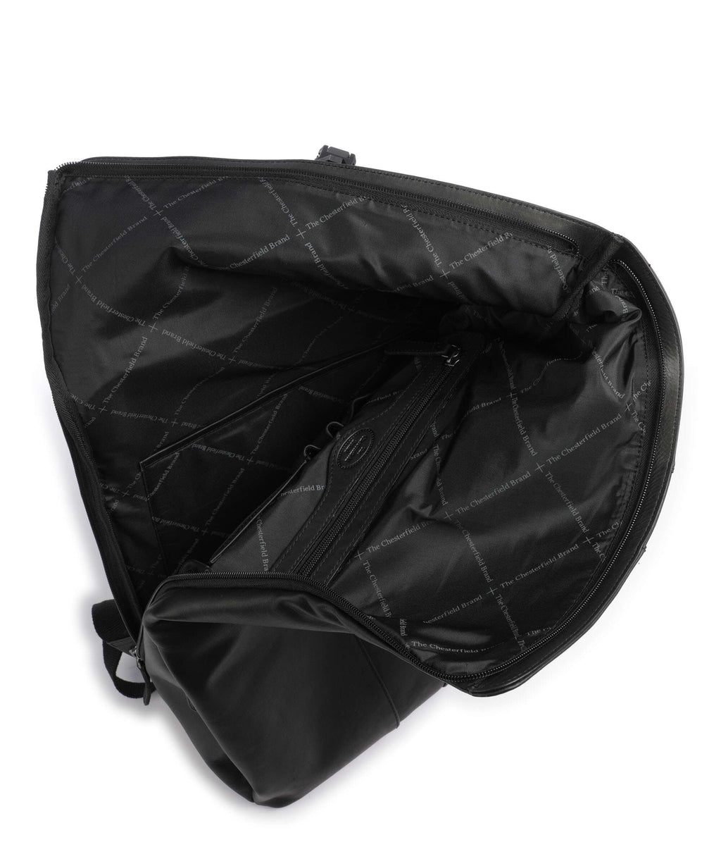 The Chesterfield Brand Cow Wax Pull Up Savona Backpack black