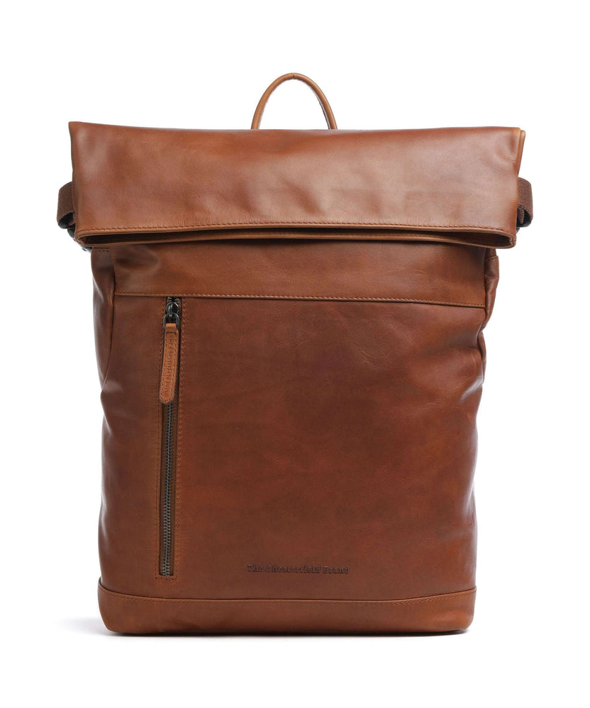 The Chesterfield Brand Cow Wax Pull Up Mazara Backpack cognac