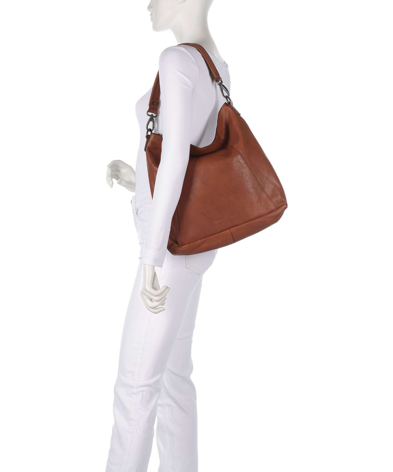 The Chesterfield Brand Washed Waxed Cow Sintra Hobo bag cognac