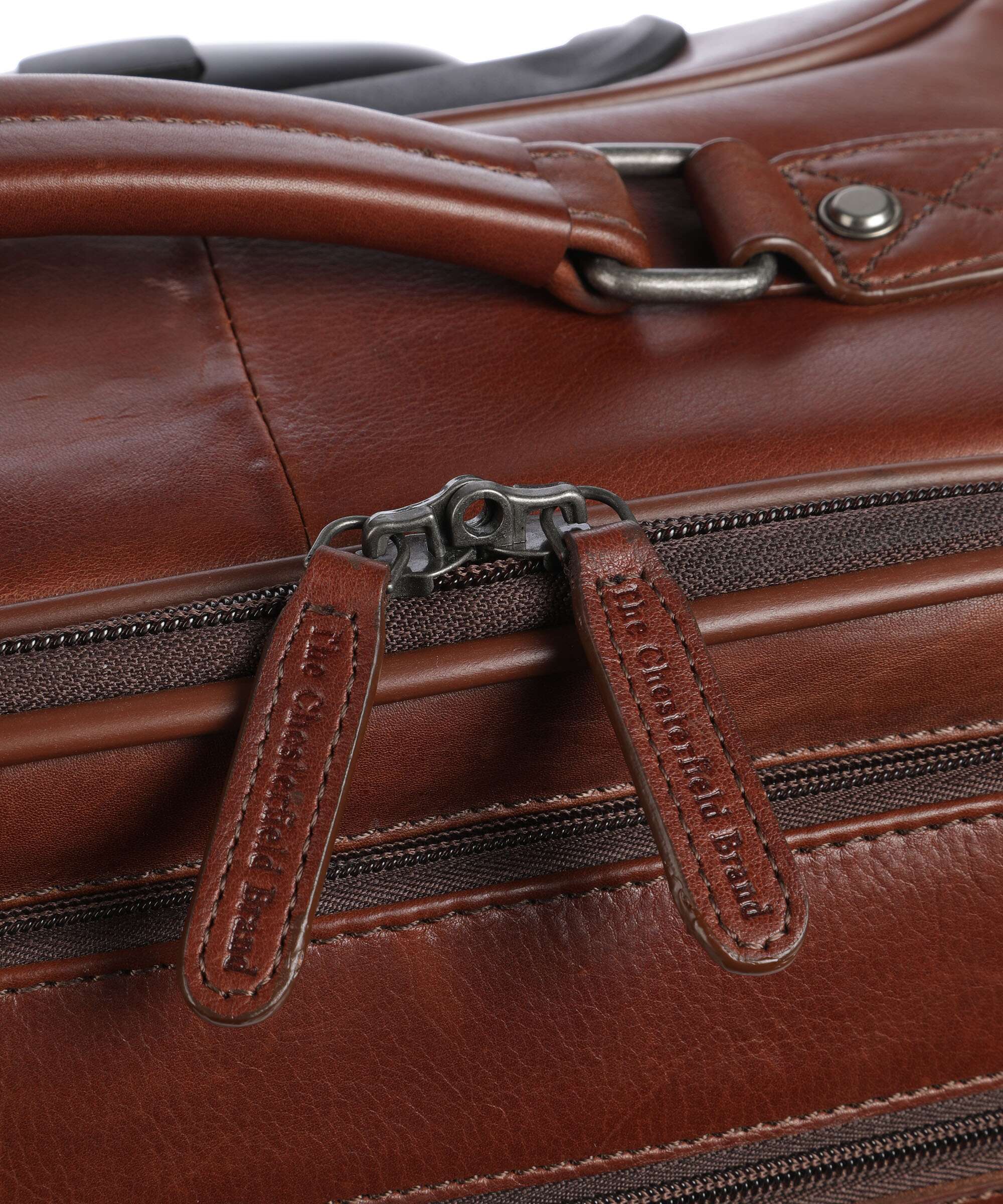 The Chesterfield Brand Cow Wax Pull Up San Marino Spinner (4 wheels) cognac