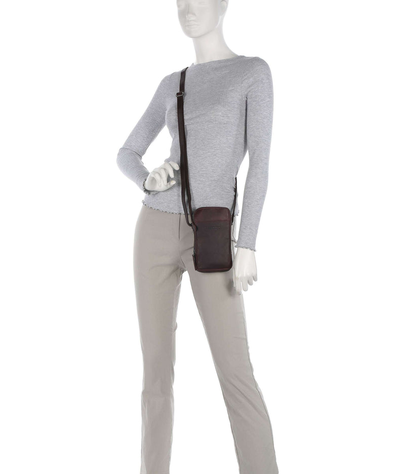 The Chesterfield Brand Cow Wax Pull Up Alesund Phone bag brown