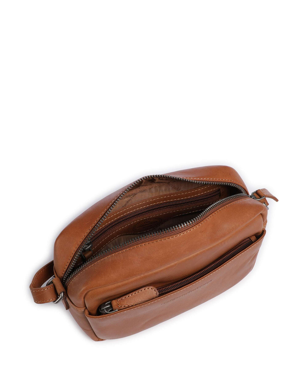 The Chesterfield Brand Cow Wax Pull Up Arona Crossbody bag cognac