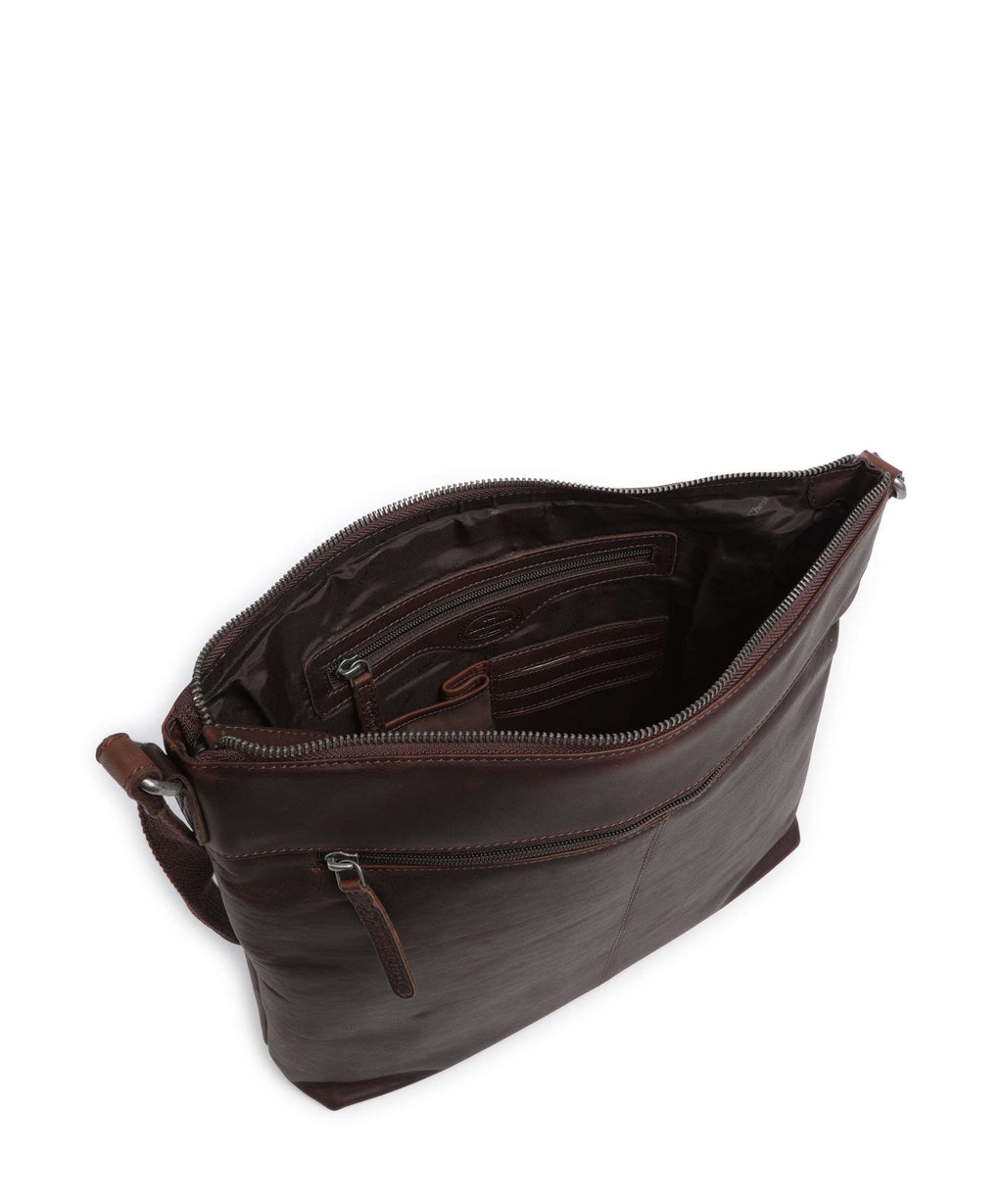 The Chesterfield Brand Cow Wax Pull Up Cartagena Crossbody bag brown