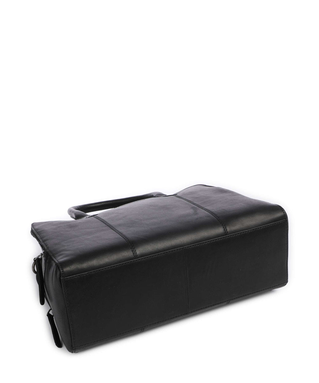 The Chesterfield Brand Cow Wax Pull Up Layton Handbag black