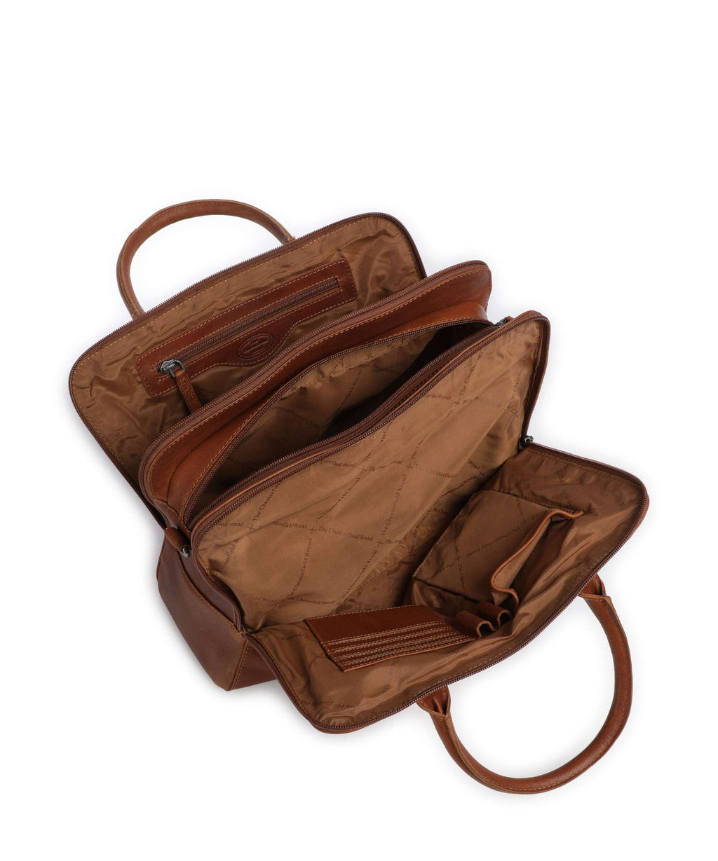 The Chesterfield Brand Cow Wax Pull Up Layton Handbag cognac